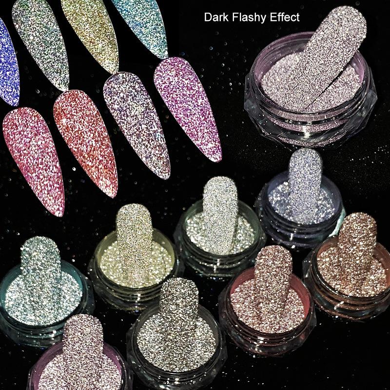 Poudre de diamant brisée chaude et explosive, poudre de sucre cristallisée, paillettes pour ongles, poudre rebondissante de diamants colorés pailletés