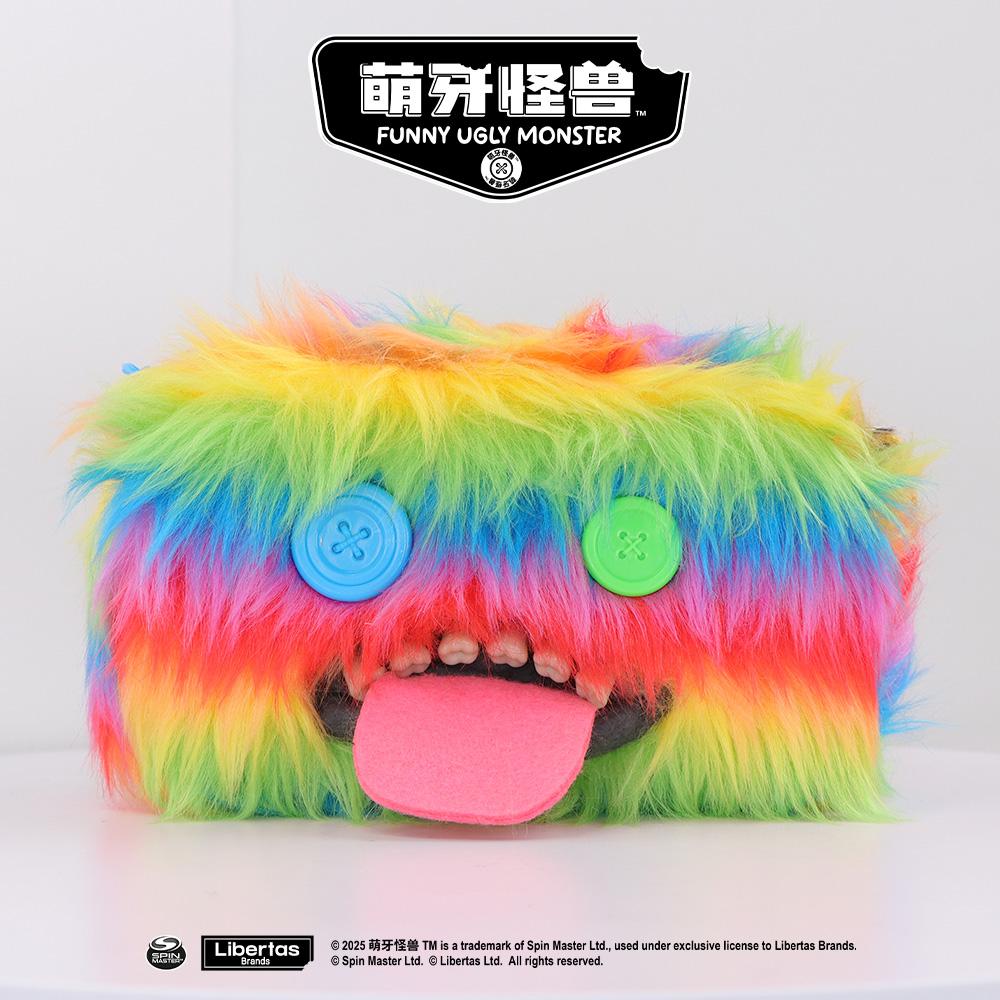 Borsa a tracolla con denti da mostro in peluche tie-dye Brutta Carina Morbida Soffice Divertente Borsa a spalla Accessorio casual Regalo