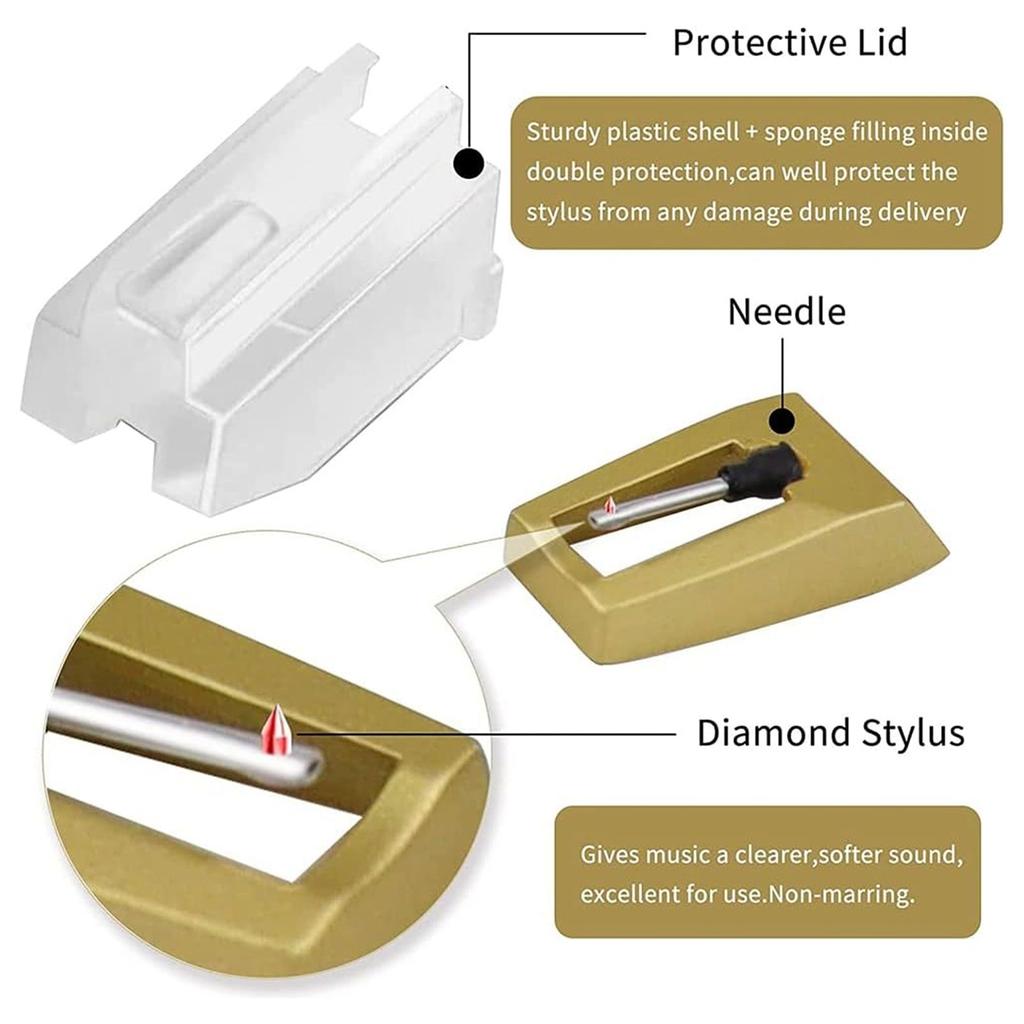 Audiophile Needle and Cartridge Set Suitable for Record Players Easy to Install with 3 Additional Diamond Stylus Needles