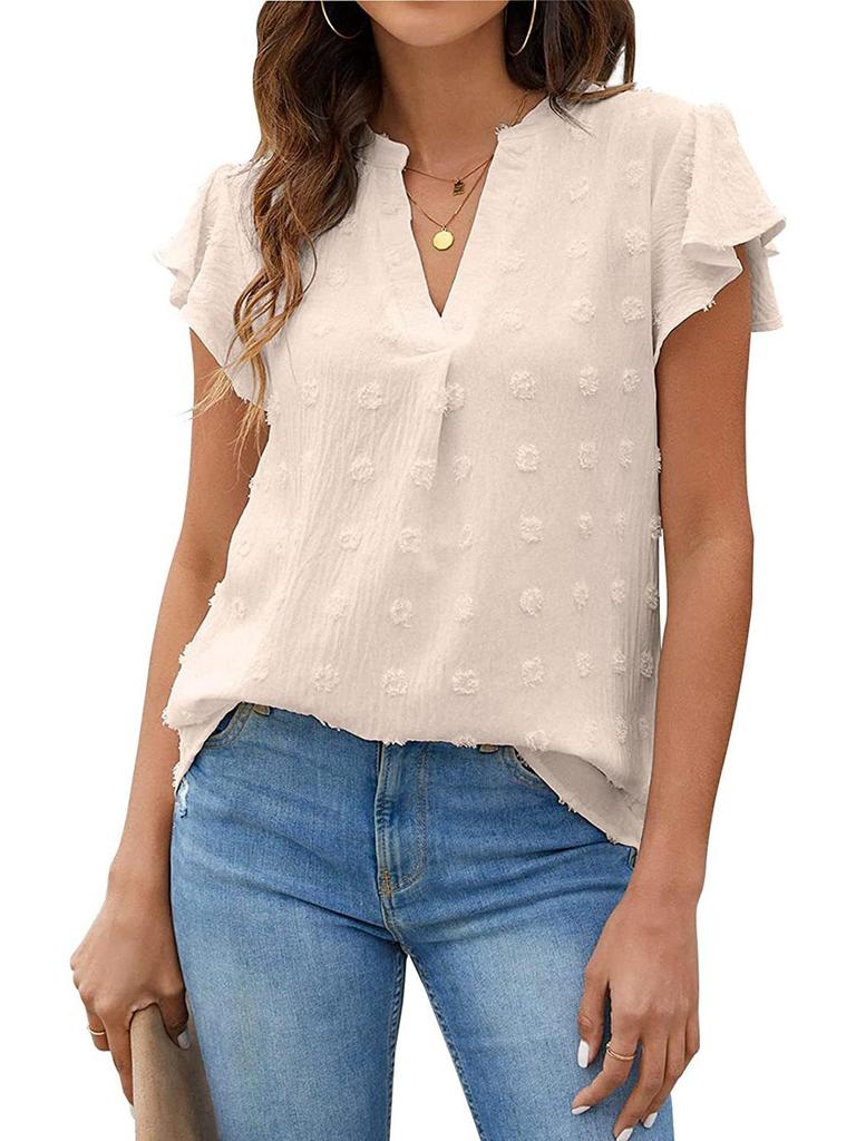 European and American Women's Ruffle Chiffon Summer Shirt