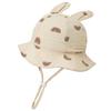 New Baby Gauze Basin Hat Baby Pleated Printed Bucket Hat Rabbit Ear Sun Hat 3-12M