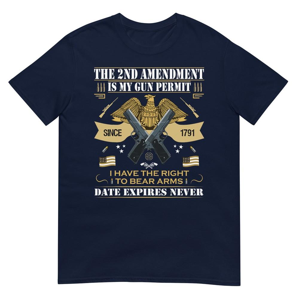 Pro Gun Second Aunisexdunisext Is My Gun Permit Usa American Flag TShirt S