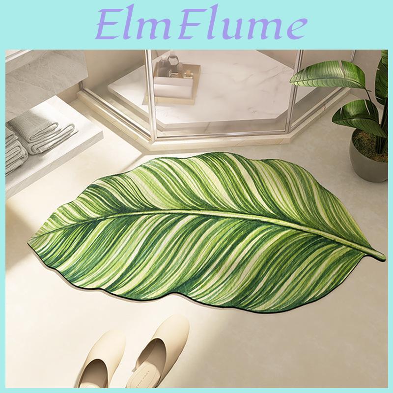 Plant Floor Green Mat Bathroom Absorbent Floor Mat Household Irregular Door Mat Antislip Area Rug Home Leaf Decoration Kitchen Door Mats