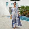 2023 Rayon V-Neck Beach Cover-Up Robe: European & American Style Vacation Swimsuit Sunscreen Shirt