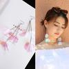 High Quality Eye-catching Temperament Joker White Paillette Petal Long Earrings Stud Earrings