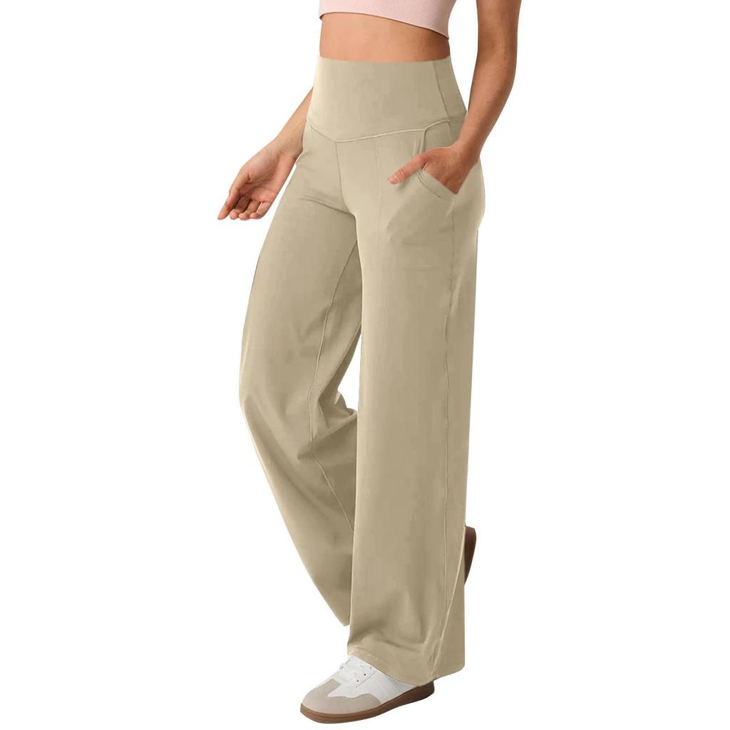 Pantaloni da Yoga Larghi da Donna Elasticizzati Vita Alta Gamba Svasata Leggings Pantaloni Activewear