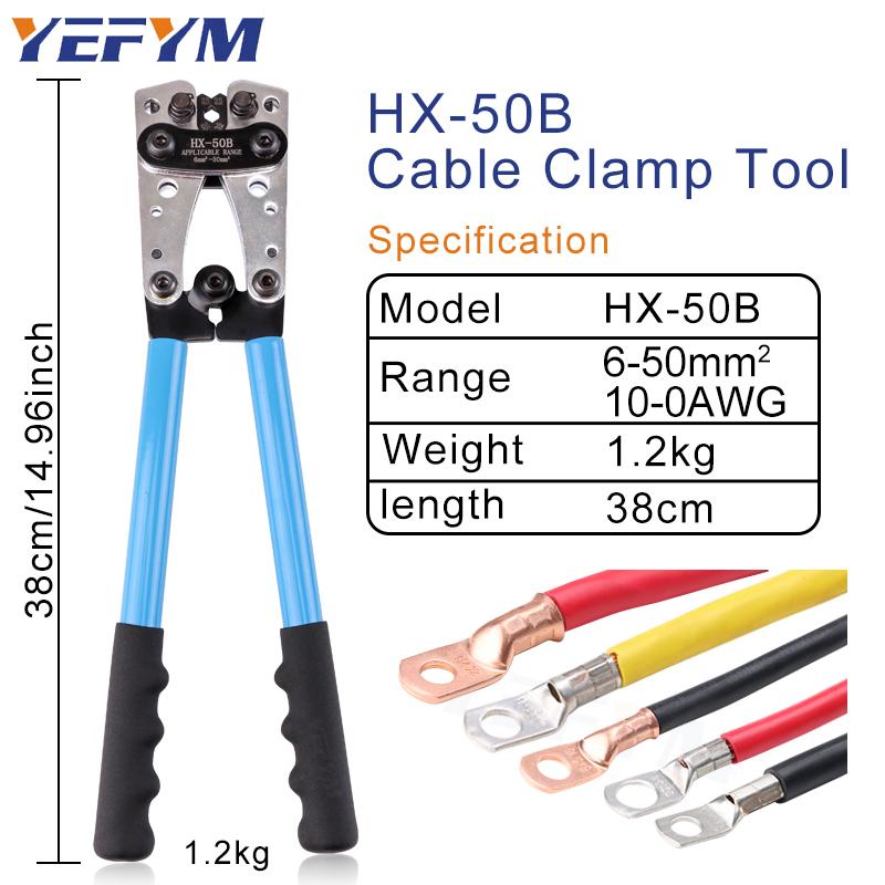 Battery Cable Lug Crimping Tool 10-0 AWG with 100Pcs Copper Ring Terminals 8 Sizes Cable Lugs Set, Heavy Duty Wire Crimper