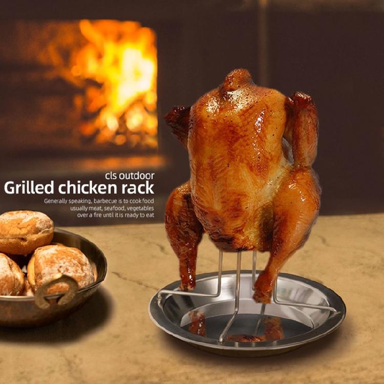 Supporto per Pollo Griglia Verticale Supporto per Arrosto di Pollo Padella per Griglia Forno BBQ