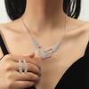 Simple Temperament Necklace Earrings Set, Fashionable Rhinestone Necklace Earrings Two-piece Set