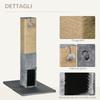 Cat Scratching Post with 2 Toy Balls and Brush, Made of Wood, Jute and Plush, 59.5x39x79 Cm, Grey