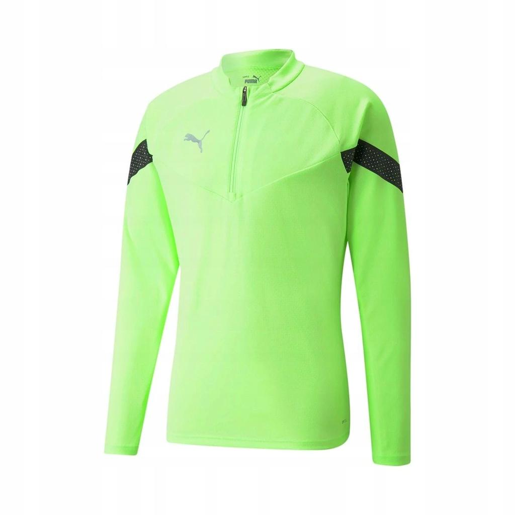 Y4127 PUMA teamFINAL Training 1/4 Zip Top Fizzy Lime MEN'S SWEATSHIRT XS