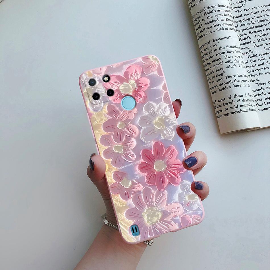 Case For Realme C25Y C21Y Back Cover Cute Flower Protect Soft Phone Case Silicone Cartoon Funda For Oppo Realme C25Y C 21Y Capa