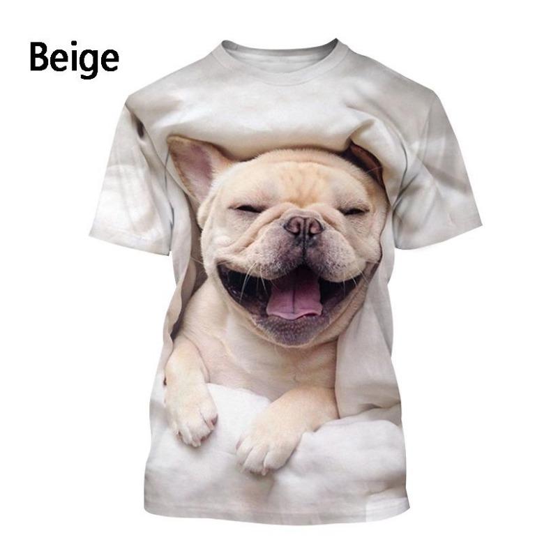 New Fashion French Bulldog 3D Printed T Shirts Men Women Casual Short Sleeves Round Collar Dog Shirts Tops