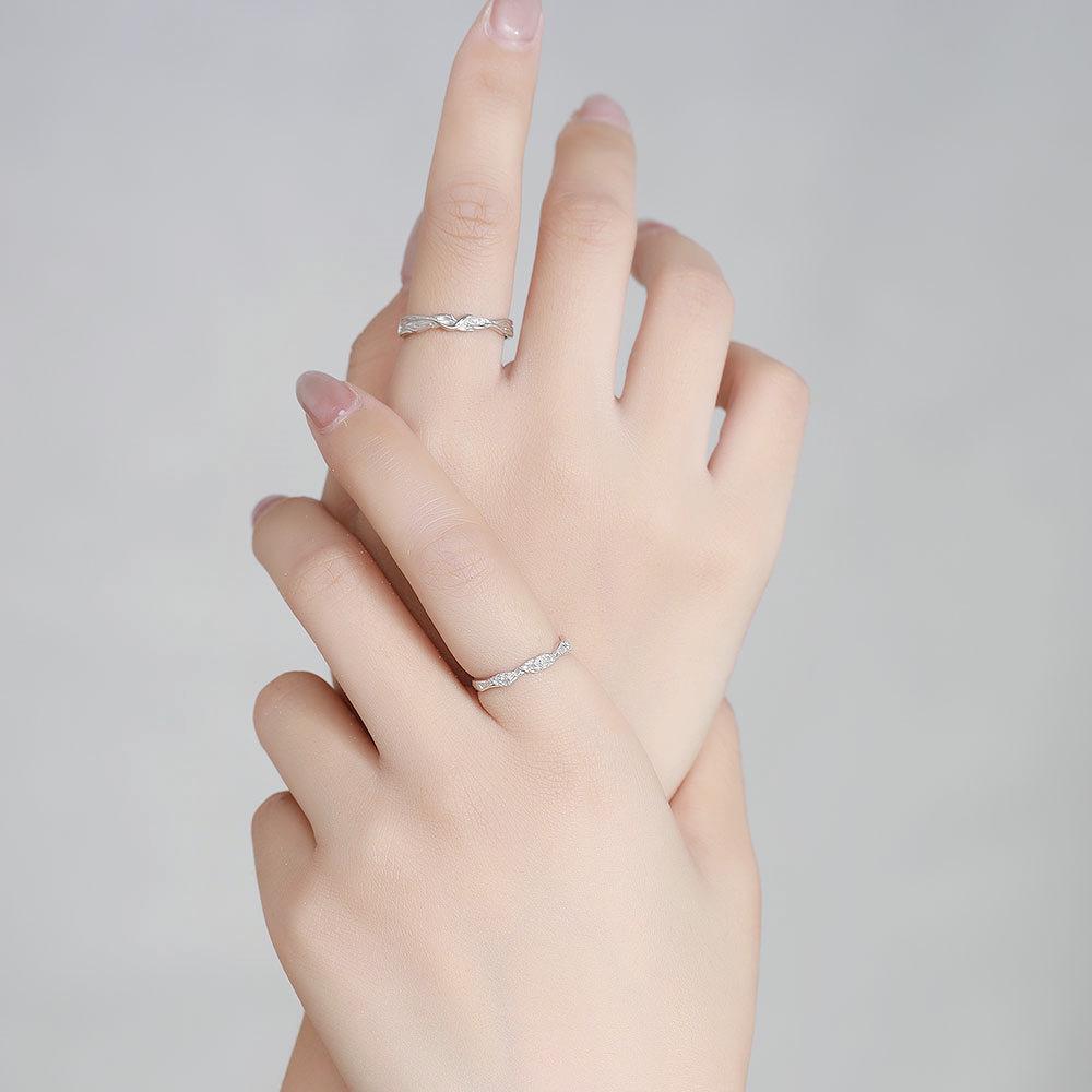 Rose Couple Rings - 999 Sterling Silver Index Finger Rings, Original Design, Pure Silver Gift for Girlfriend