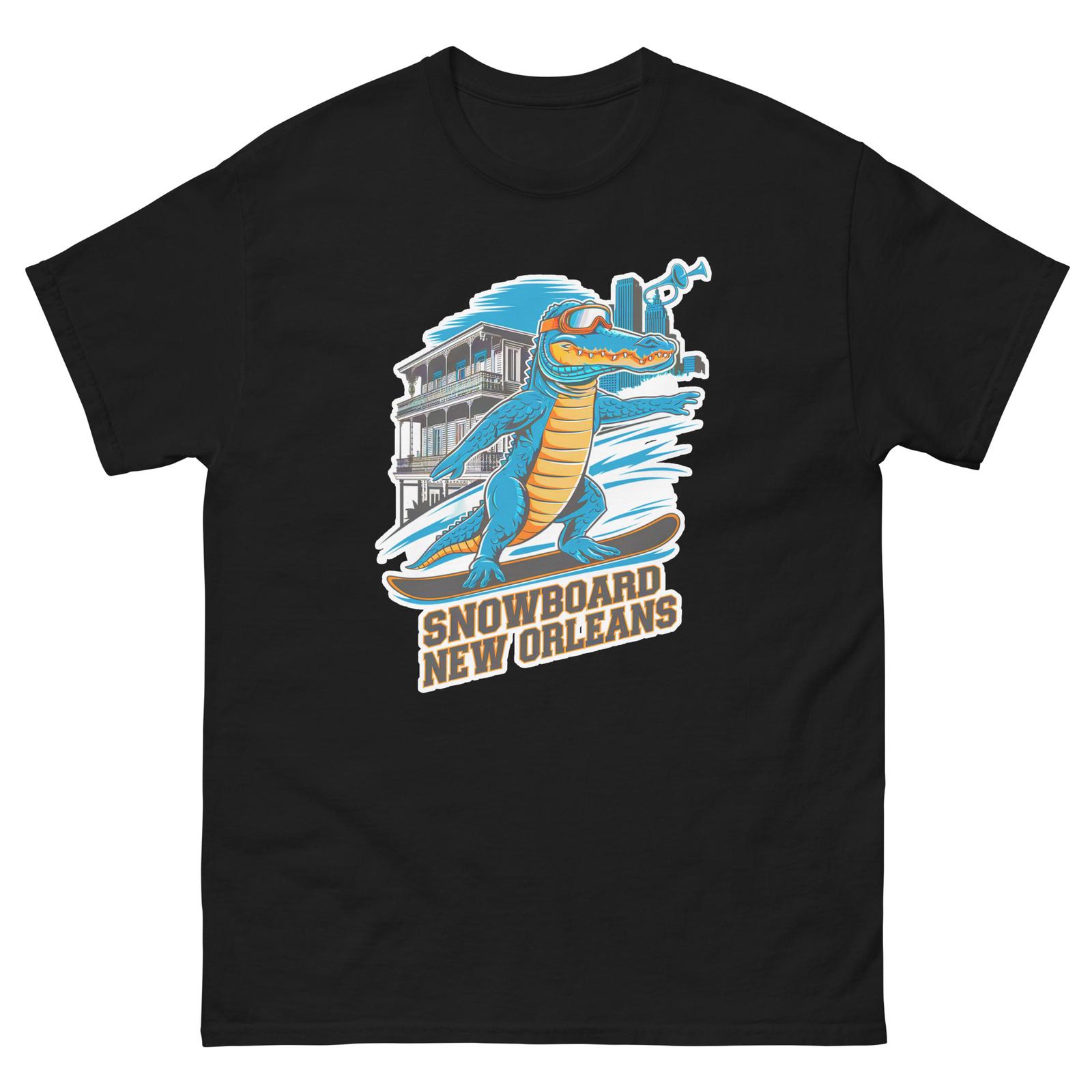 Snowboard New Orleans Alligator USA Snowboarding Animal T-Shirt S