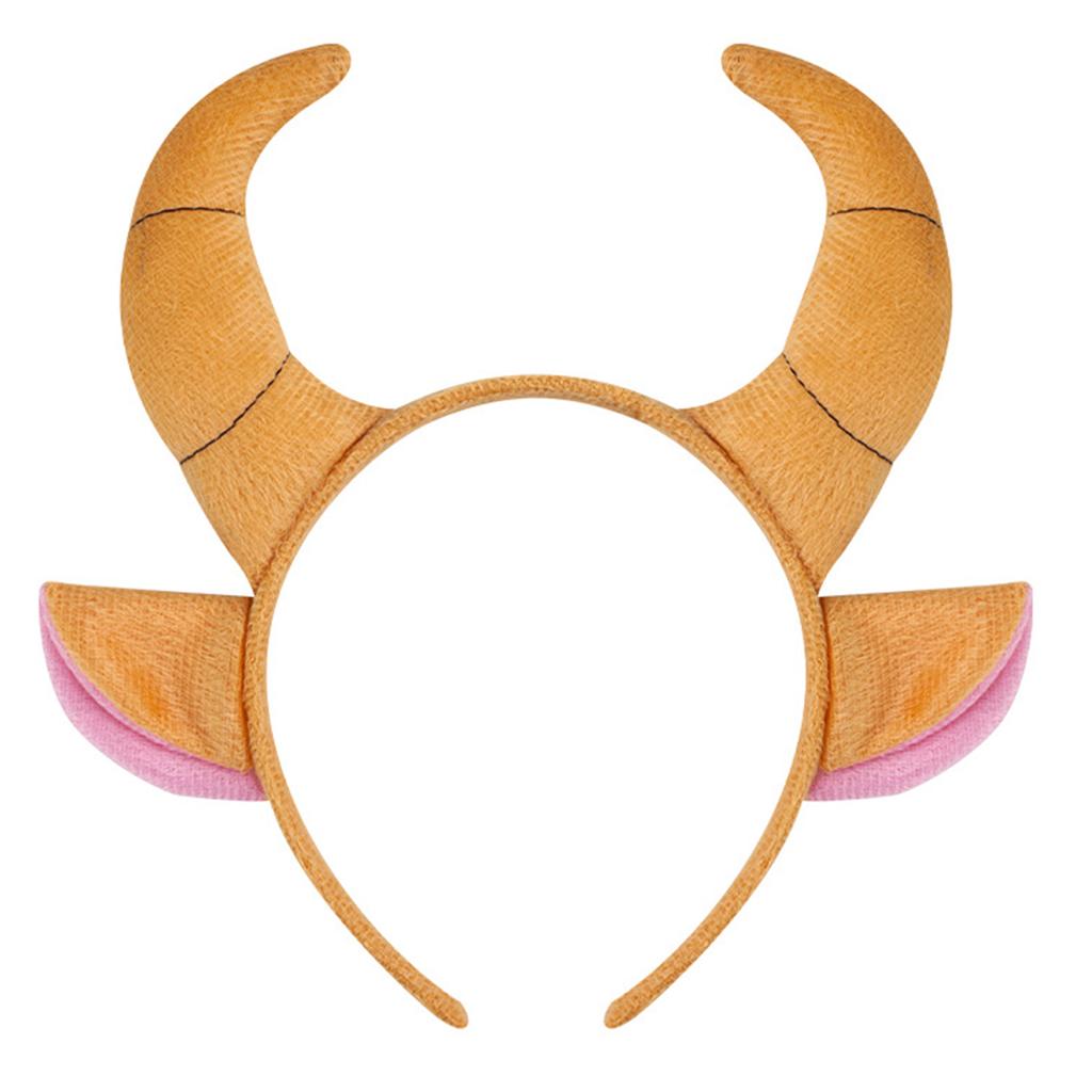 Cute Cartoon Cow Horn Headband Soft Fabric Elastic Design for Kids Teens and Adults Anime Lover Cosplay Event Accessory