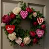 24pcs Rustic Heart Ornaments, Wooden Hearts, Red Pink White for Christmas & Valentine’s Decor, Hanging Home Wall Decoration