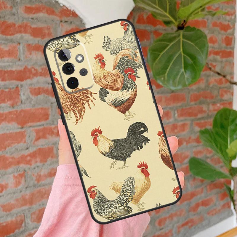 Cartoon Chicken Rooster Phone Case For Samsung Galaxy A54 A34 A14 A55 A35 A25 A15 A52 A32 A12 A51 A71 A13 A33 A53