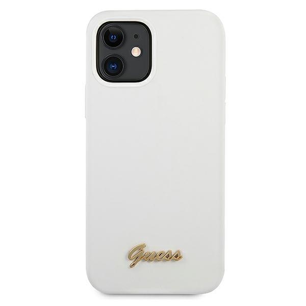 Guess Guhcp12Slslmgwh Iphone12 Mini 5,4 Biały/White Hardcase Metal Logo Script