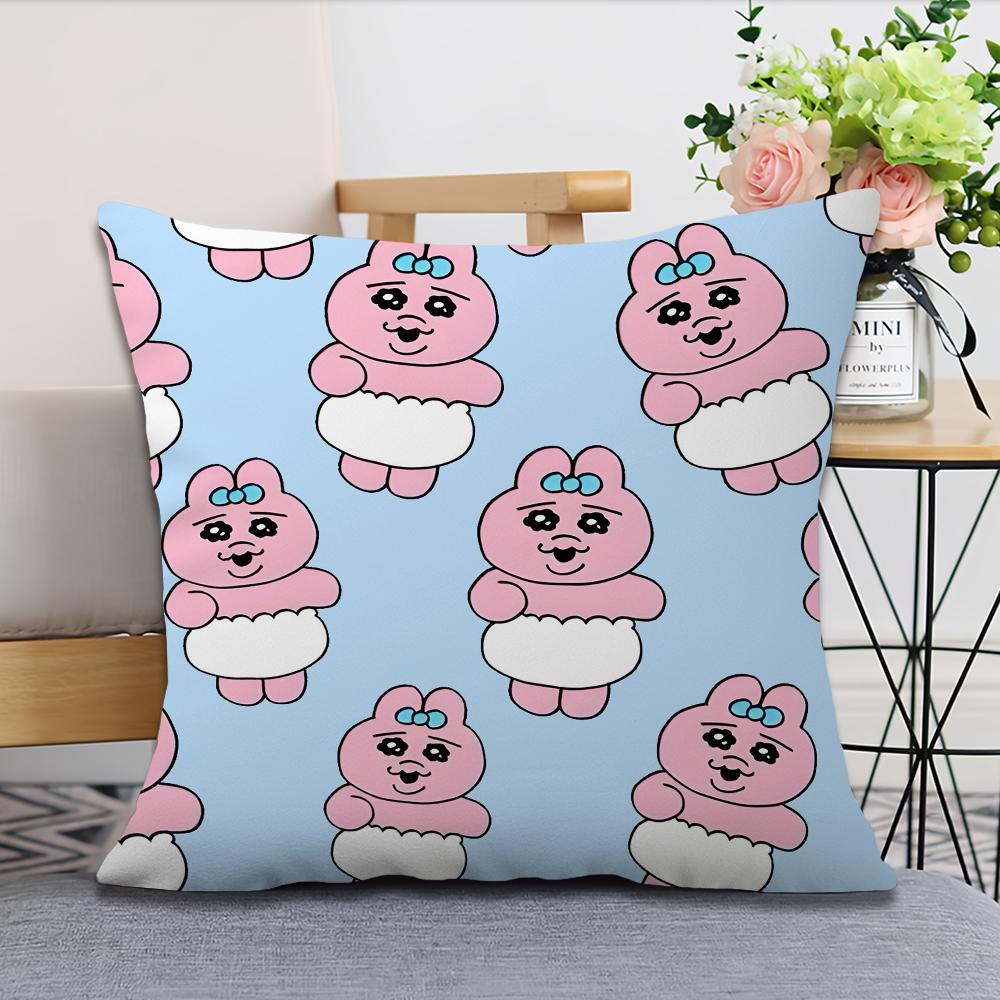 O-Opanchu Cute U-Usagi Pillow Case Fan Style Square Home Decor Cushion Cover Design Printed