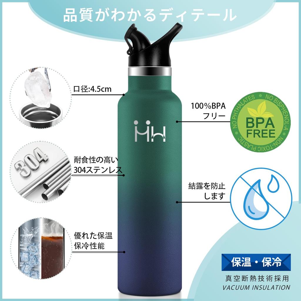 BOONSHAK 1000ml Stainless Steel Water Bottle, Keeps Drinks Hot or Cold, Carbonated, Opens with One Hand, Large Capacity, 1 Liter Capacity, Integrated