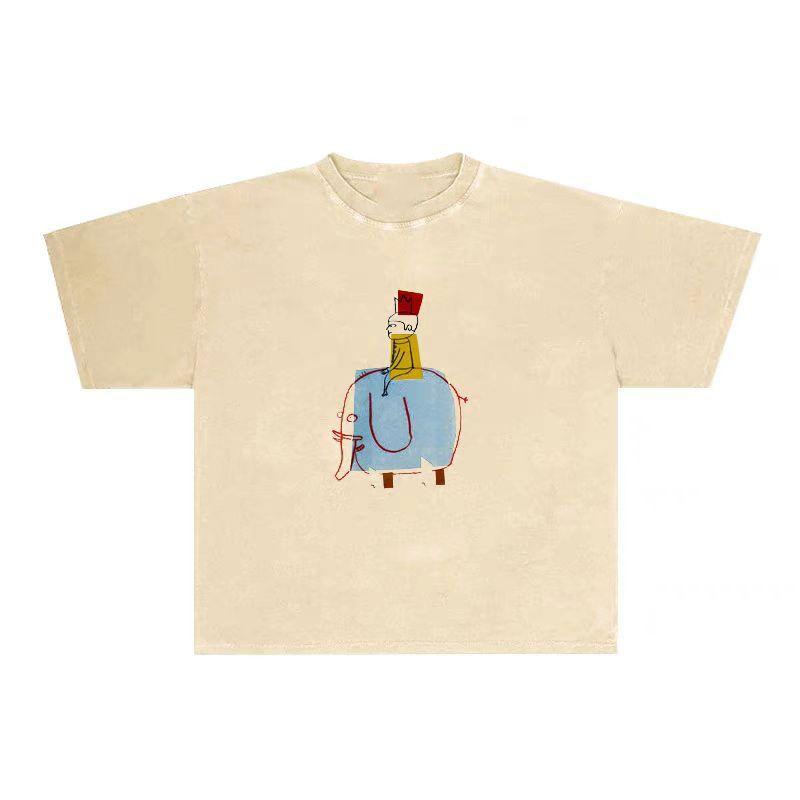 

Unisex Cotton T-shirt Tee Casuai Short Sleeve Crewneck Top Fashion Streetwear Autumn Shirt Elephant Graphic T Shirts Kawaii S