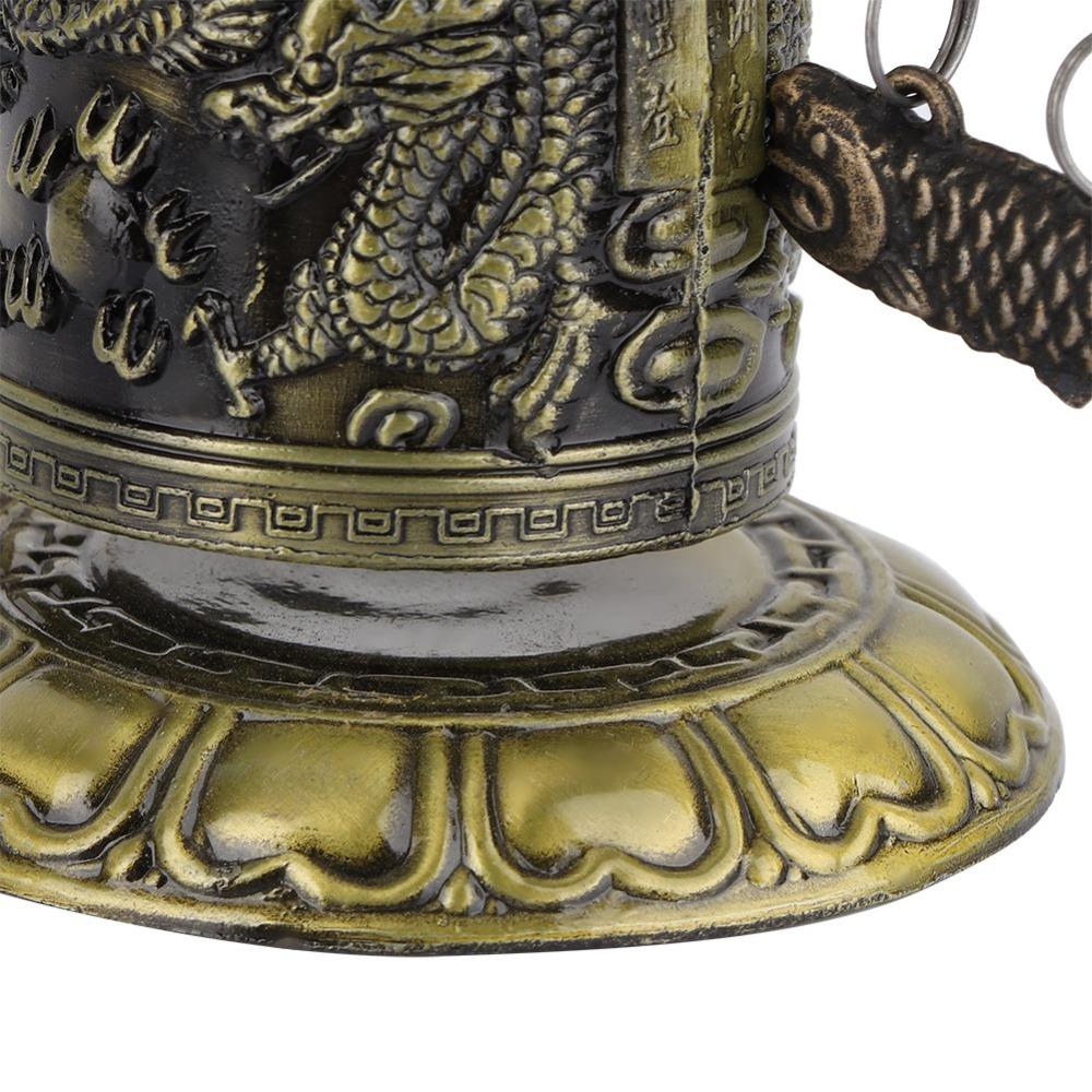 Hand Carved Dragon Lock Bell Small Size Carved Dragon Bell Bronze Dragon Bell Meditation Space