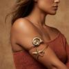 Minimalist Boho Gold Arm Cuff Upper Arm Bracelet for Women Adjustable Musical Note Rhinestone Open Bangle Summer Jewelry Gift