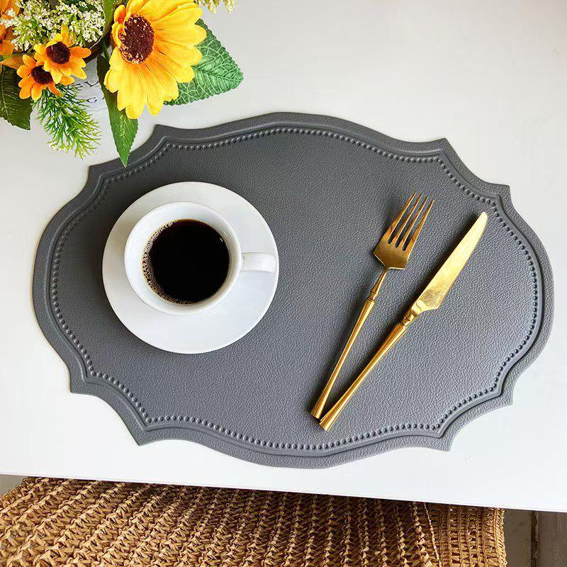 Nordic Retro Faux Leather Placemat: Waterproof, Oil-Proof, Insulated, Anti-Scald Table Mat for Household Use
