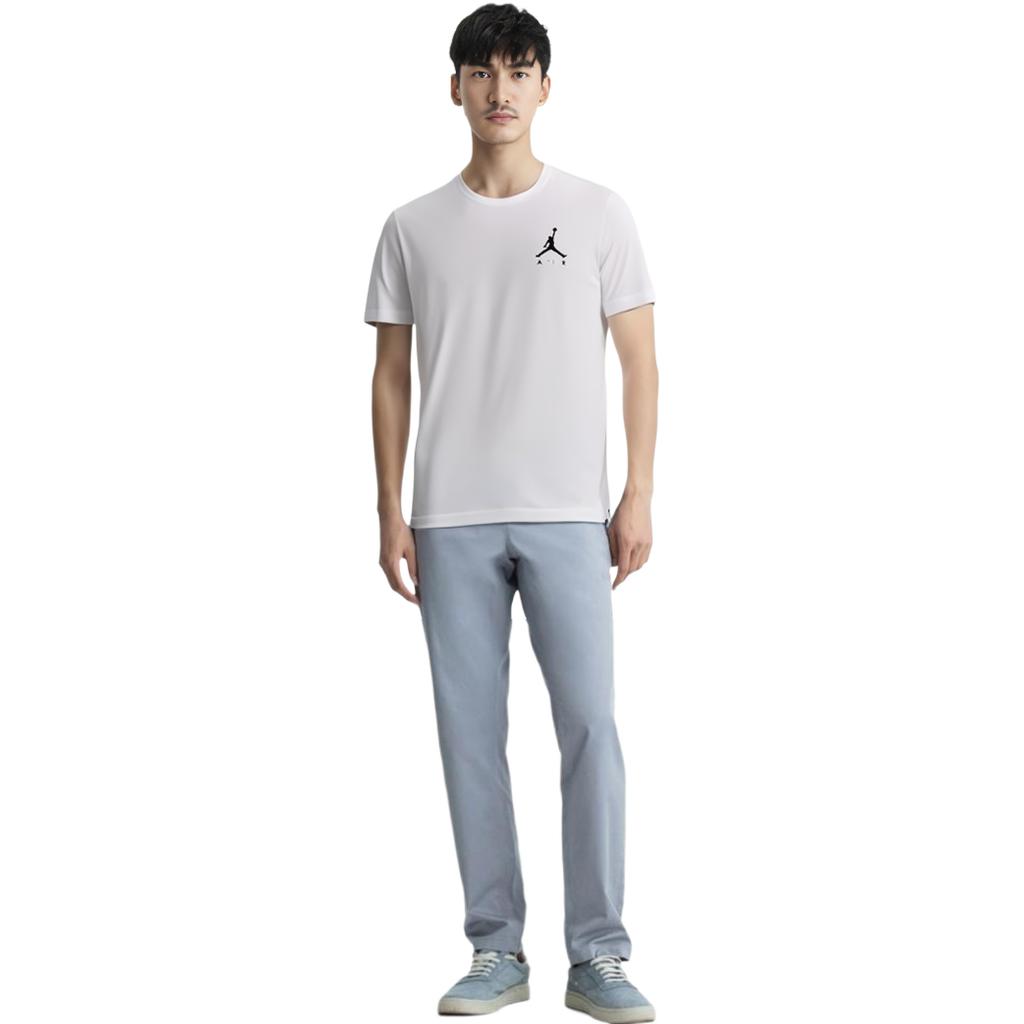 Jordan T Shirts Men's White Crew Neck Moderate Straight Fit DA6800-100