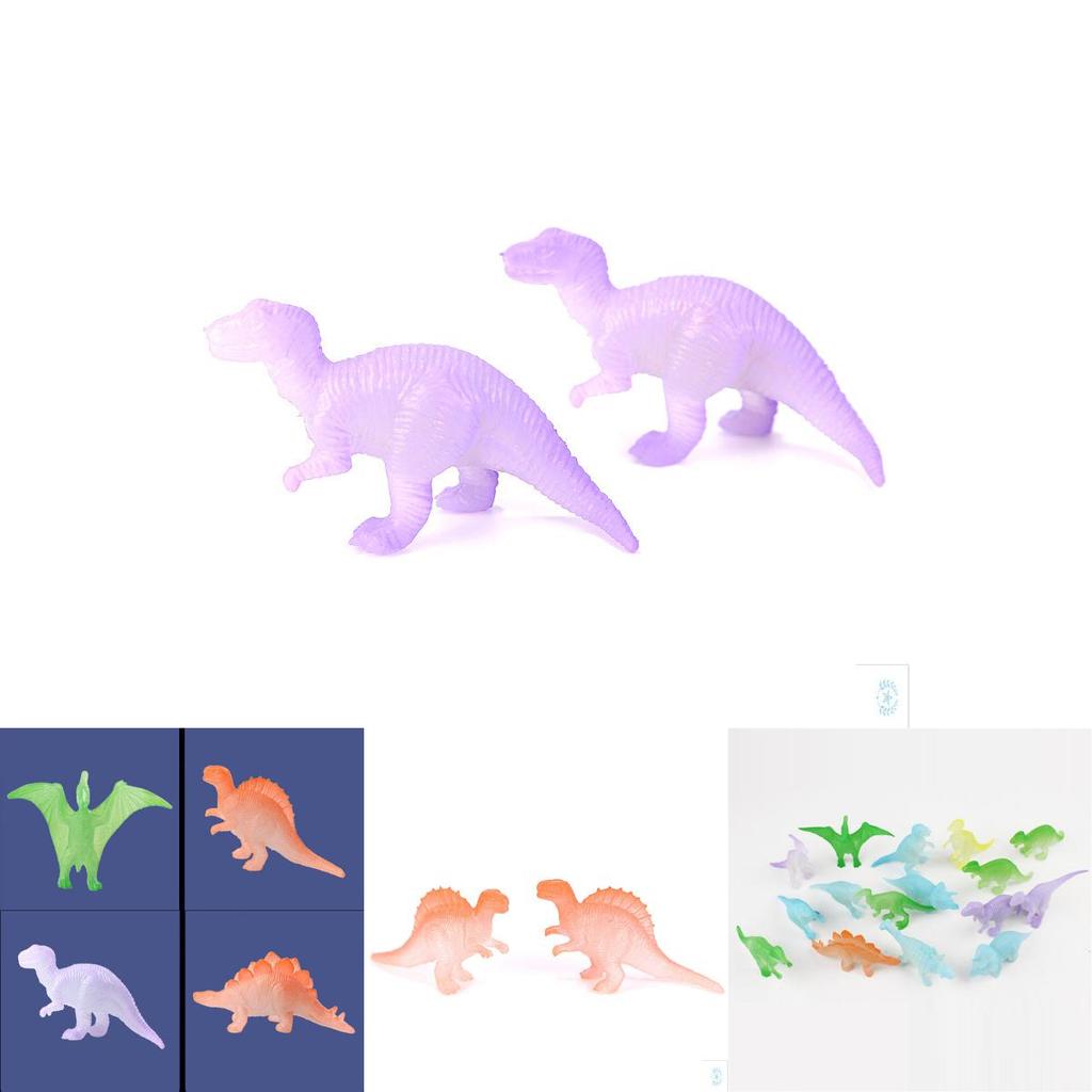 Vibrant 16pcs Jurassic World Dinosaurs Glow In The Dark Luminous Miniature Toy Set