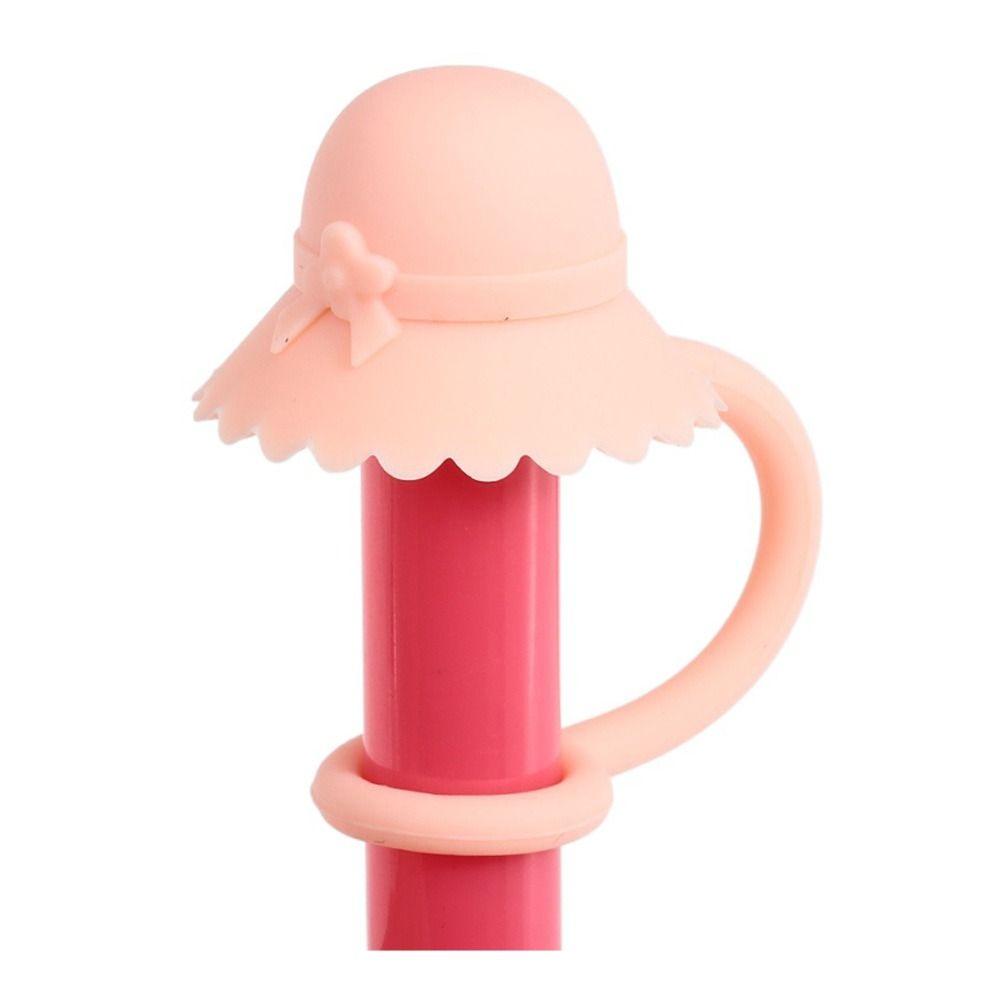 Reusable Silicone Straw Plug Hat Shaped Straw Toppers Drinking Straw Tips Lids Cup Accessories
