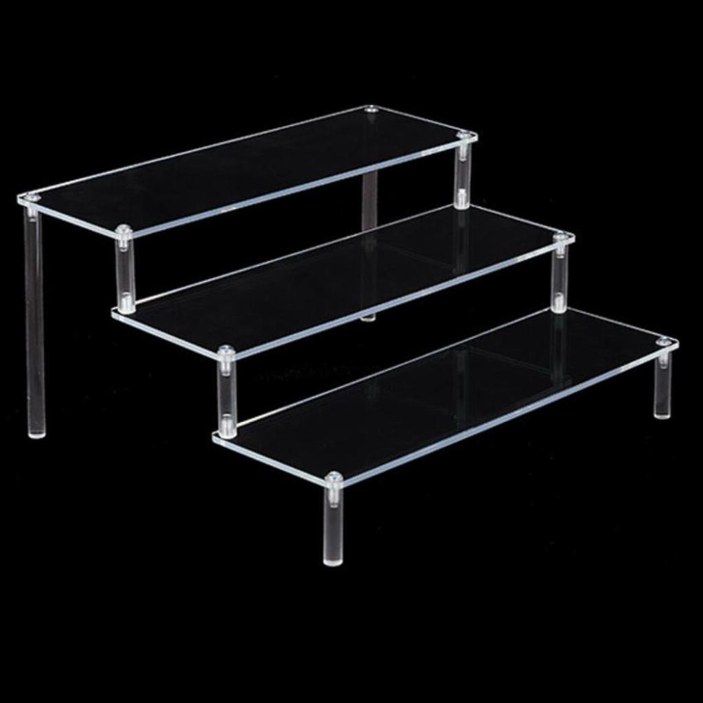 Clear Acrylic Display Riser Stand Perfume Cosmetics Holder For Decoration 39.5x41.5cx25cm