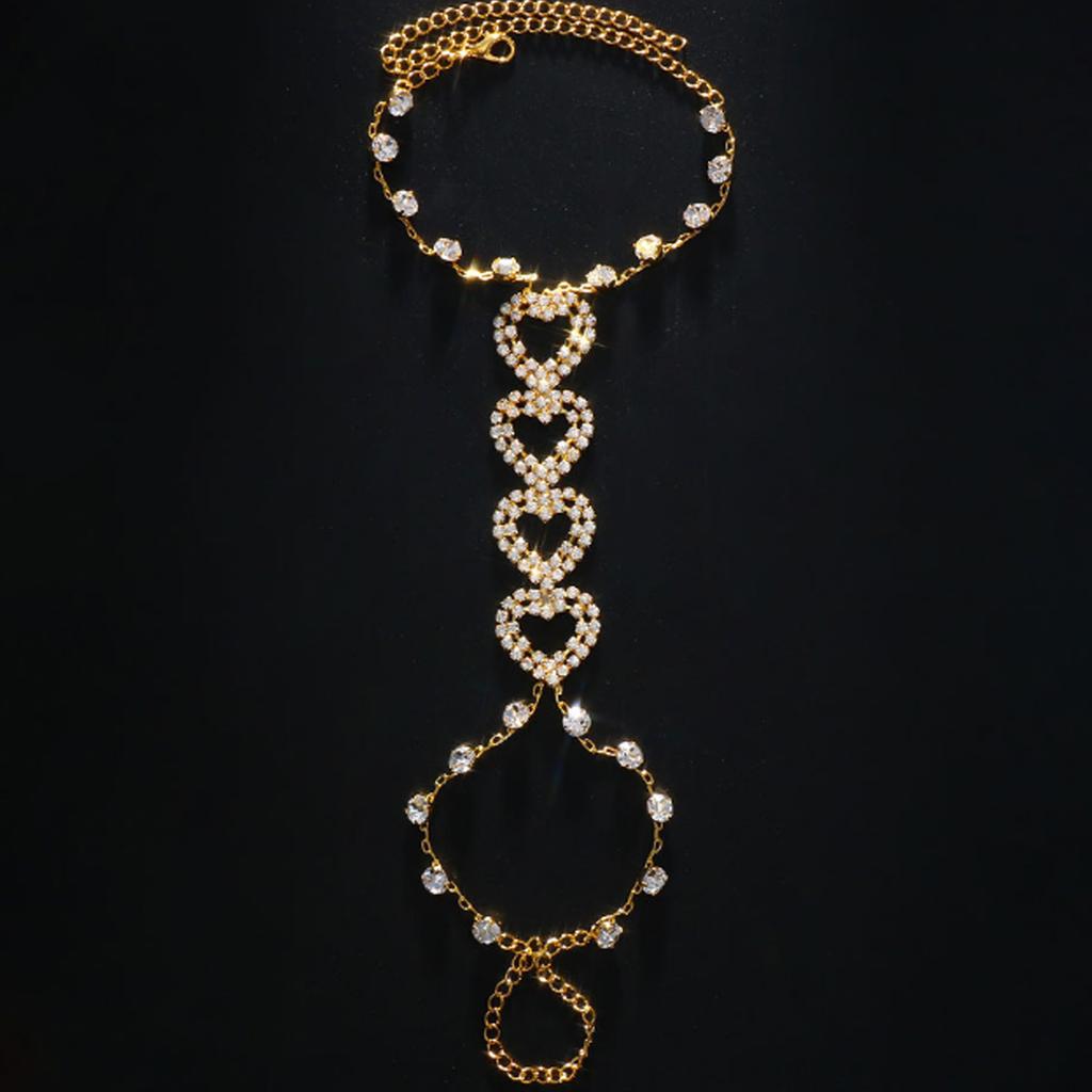 1PC Women's Trendy Sparkling Love Foot Chain Outdoor Tourism Beach Banquet Party Holiday Gift