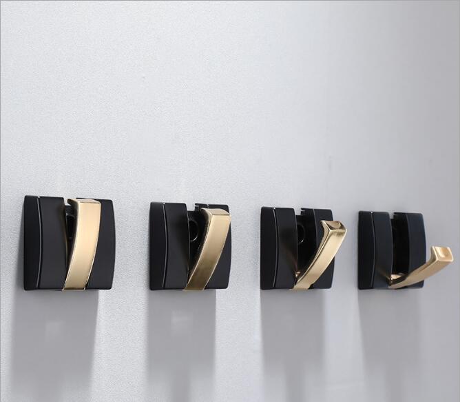 Cârlig Robă Negru Tuqiu Pliabil Cu Aspect Antic Umeraș Raft Haine Cârlig Prosop Aluminiu Cârlig Bucătărie Agățător Ușă Montat pe Perete