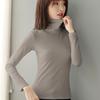 Women's Slim Fit High Collar Cotton Long Sleeve T-Shirt for Autumn and Winter
