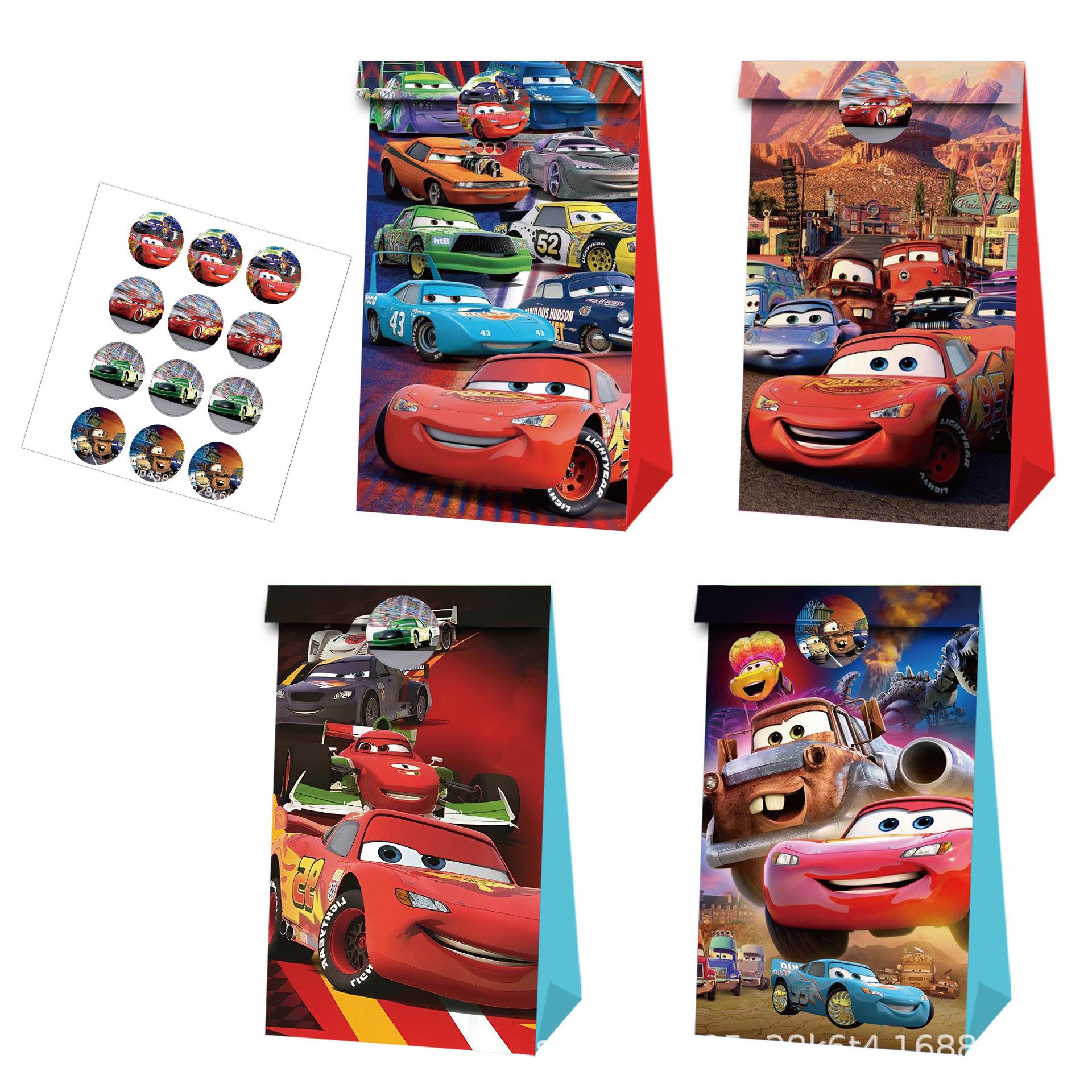 In Stock Cars-Themed Birthday Party Kraft Candy Gift Bags