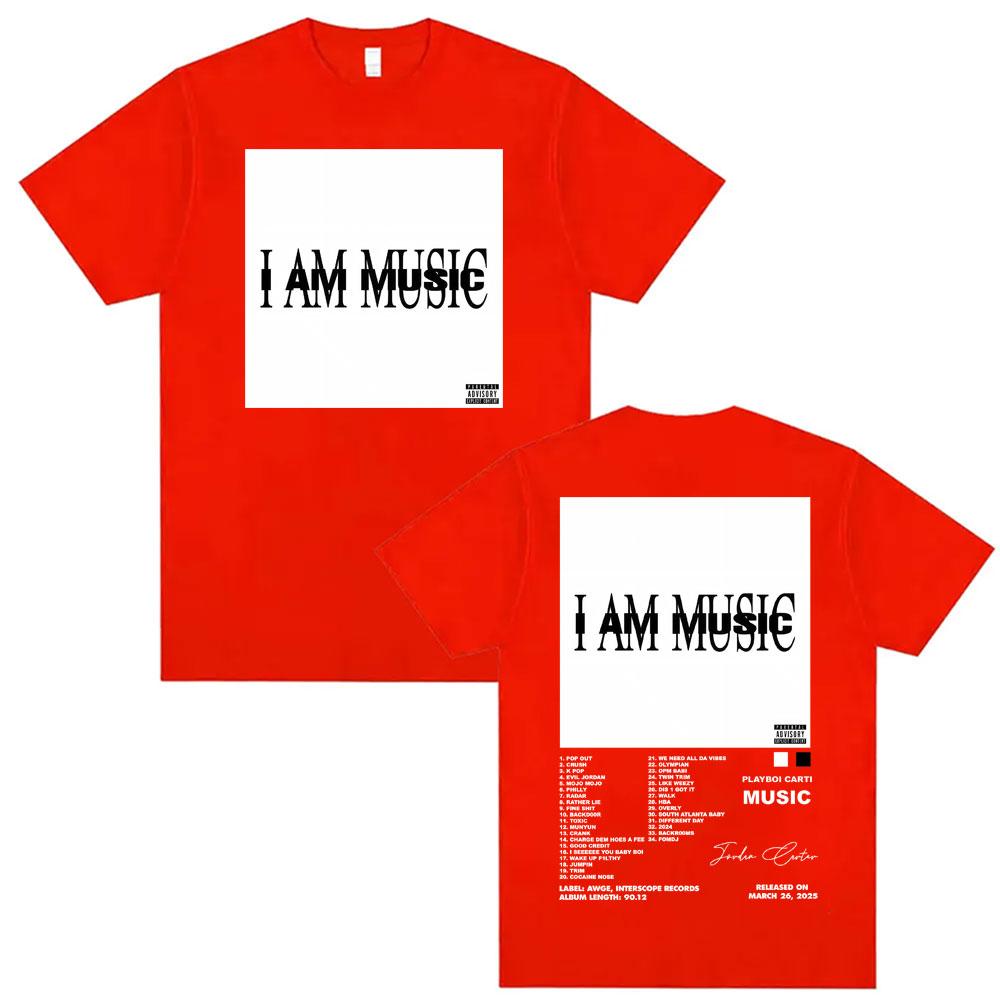 

Rapper Playboi Carti I AM MUSIC Album Cover Tshirt Mens Clothing Fashion Summer Shirts Man Casual ONeck Short Sleeve T Shirt M