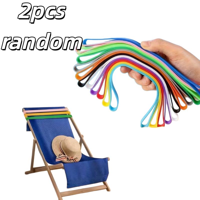 2/6pcs random Beach Towel Clips with Straps – High Elasticity, Secure Towel, for Pool, Beach, Outdoor