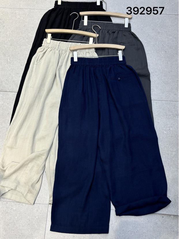 

2023 Spring/Summer Korean Style Plus Size Elastic High Waist Wide Leg Pants for Women One Size синий