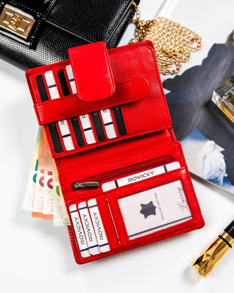 Women's Leather Wallet R-D1503-NCD-BL-2969 Red