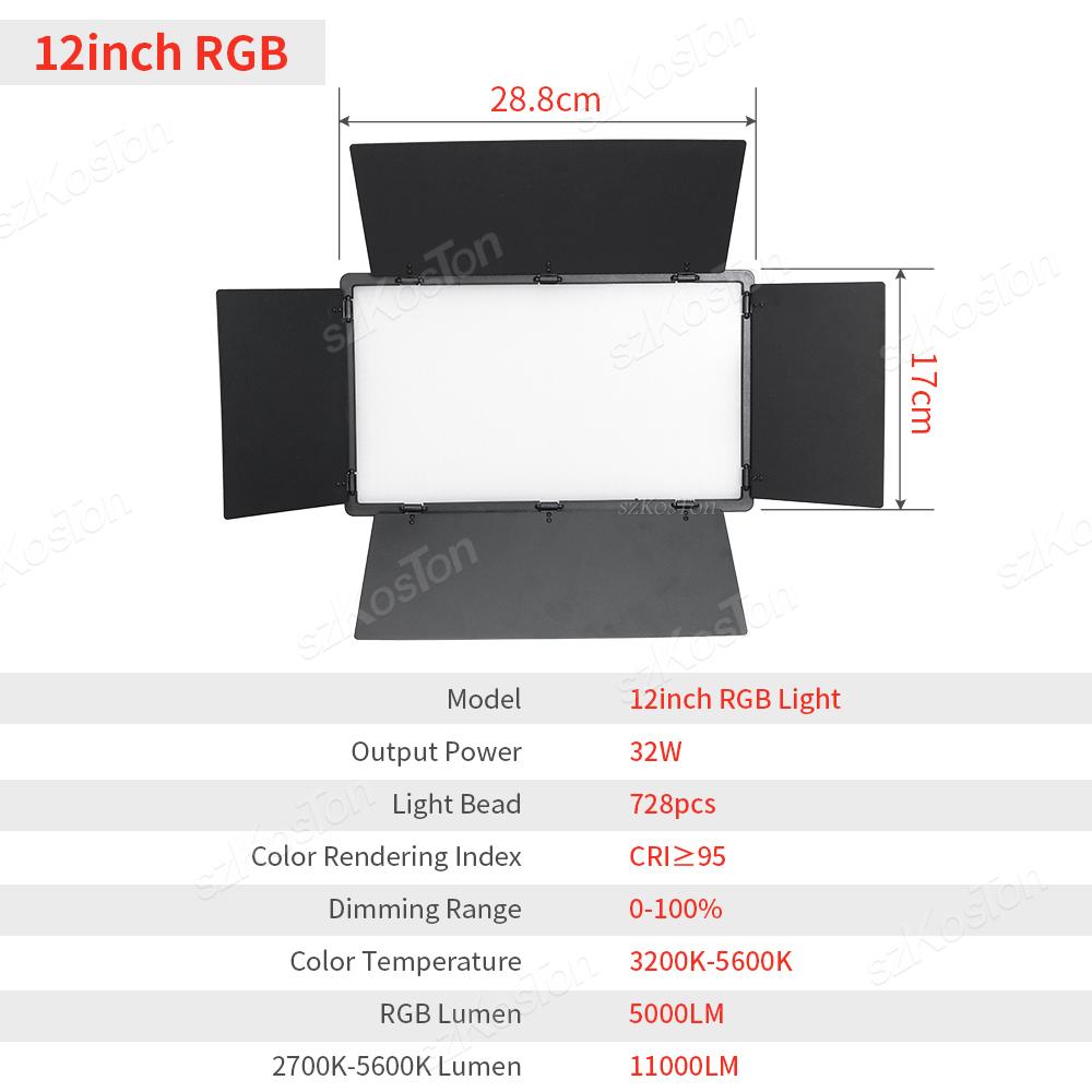RGB LED Video Lighting Kits Photograph Lamp With 78inch Light Stand 8800mAh Battery 3200-5600K For YouTube Photography Shooting