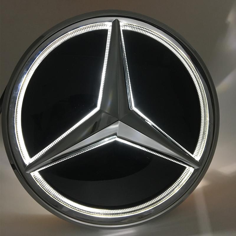 Bil Front Grill Stjerne Emblemer LED Belyst Logo Hvit Blå Rød Lys for Mercedes Benz W253 W204 W205 W213 glc gle w166 w176