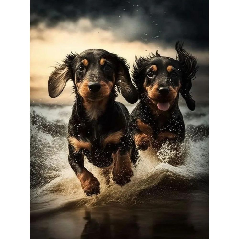 Dachshund 5D Diamond Painting Kits Cozy Cute Pet Dog Art Mosaic Portrait DIY Diamond Embroidery Room Christmas Home Decor Craft