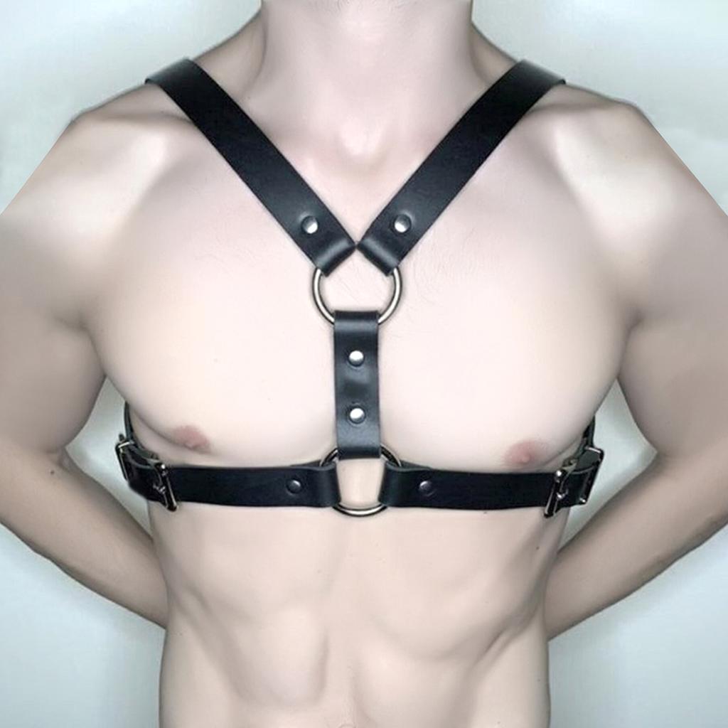 Männer Sexuelle Brust Leder Geschirr Gürtel Verstellbar Schwules Körper Bondage Geschirr Rave Schwule Kleidung für Erwachsene Sex Riemen