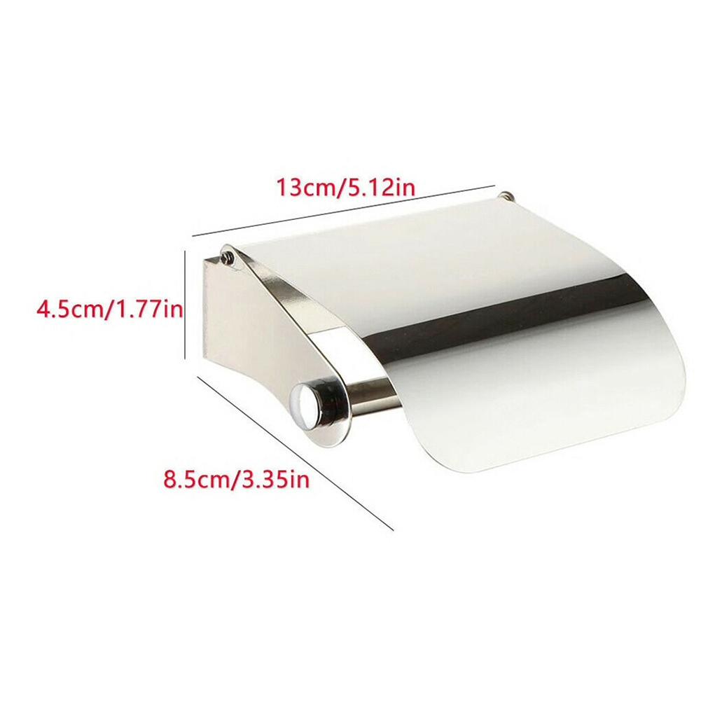 Cloakroom Toilet Wall Mounted Tissue Roll Holder Silver
