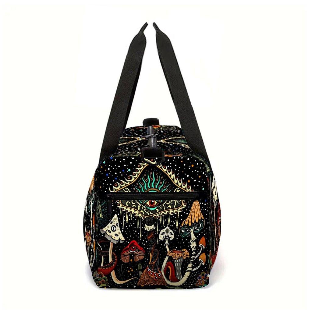 Bohemian Mushroom 2D Flat Cartoon School Travel Bag Large Capacity Zipper Luggage Bag Best Gift for Boys Girls Fashion Style
