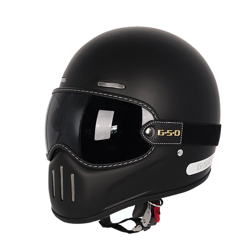 Fiberglass Retro Full Face Motorcycle Helmet for All Seasons - Unisex Winter Safety 3C Certified