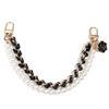1Pc Colored Leather Imitation Pearl Chains 26cm Exquisite Camellia Phone Lanyard Extention Chain For DIY Handbags Keychain Decor
