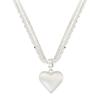Frosted Bright Silver Brushed Love Necklace Double-Layer Chain Solid Three-Dimensional Peach Heart Collarbone Chain